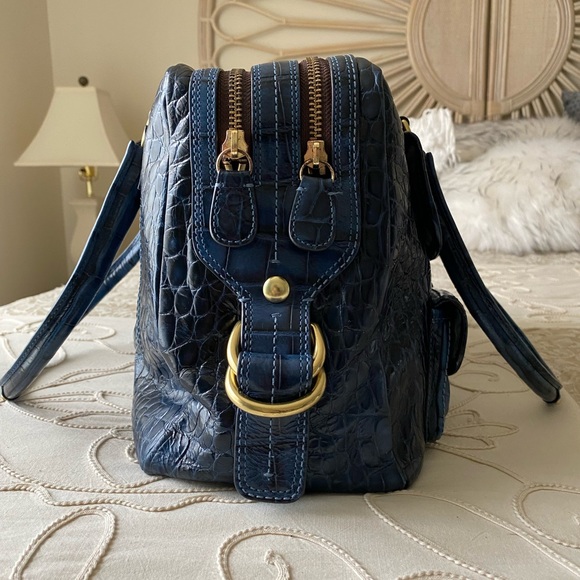 Coach RARE VINTAGE Blue Croc Embossed Legacy Leather Satchel - Picture 10 of 16